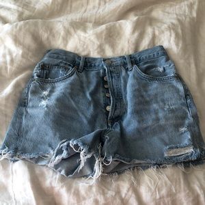 Distressed agolde jean shorts